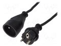 Extension lead; 3x1.5mm2; Sockets: 1; rubber; black; 20m; 10A JONEX PS-170G-20