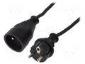 Extension lead; 3x1.5mm2; Sockets: 1; rubber; black; 30m; 10A JONEX PS-170G-30
