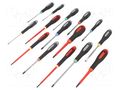 Kit: screwdrivers; Phillips,Pozidriv®,slot,Torx®; ERGO®; 15pcs. BAHCO SA.BE-9877