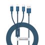 Baseus Superior 3in1 USB cable - Lightning / USB Type C / micro USB 3.5 A 1.5 m blue (CAMLTYS-03), Baseus 6953156205543 6953156205543