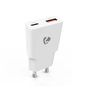 Wall Charger | 30 W | GaN | PD3.0 | Quick charge feature | 1.5 / 2.0 / 2.5 / 3.0 A | Number of outputs: 2 | USB-A / USB-C™ | USB-C™ (Loose) Cable | 1.50 m | Automatic Voltage Selection | White WCHA30WTUC 5412810471546