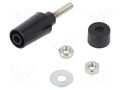 Connector: 4mm banana; socket; 32A; black; on panel; 45mm POMONA POM-73098-0