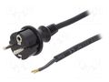 Cable; 3x1mm2; CEE 7/7 (E/F) plug,wires,SCHUKO plug; rubber; 2m PLASTROL W-97207