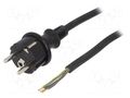 Cable; 3x1mm2; CEE 7/7 (E/F) plug,wires,SCHUKO plug; rubber PLASTROL W-97210