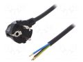 Cable; 3x1.5mm2; CEE 7/7 (E/F) plug angled,wires,SCHUKO plug PLASTROL W-97186