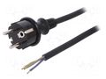 Cable; 3x1mm2; CEE 7/7 (E/F) plug,wires,SCHUKO plug; rubber; 3m PLASTROL W-97208