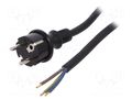 Cable; 3x2.5mm2; CEE 7/7 (E/F) plug,wires,SCHUKO plug; rubber PLASTROL W-97279