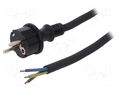 Cable; 3x2.5mm2; CEE 7/7 (E/F) plug,wires,SCHUKO plug; rubber PLASTROL W-97537