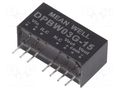 Converter: DC/DC; 3W; Uin: 18÷75VDC; Uout: 15VDC; Uout2: -15VDC; SIP8 MEAN WELL DPBW03G-15