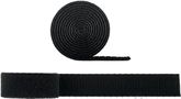 Cable Management Set with Hook-and-Loop Fastener Roll (1 m), black - for organising and attaching cables, adjustable length 70360