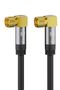 SAT Antenna Cable (135 dB), 4x Shielded, 1 m, black - gold-plated, F plug 90° > F plug 90° 70567