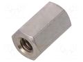 Screwed spacer sleeve; 8mm; Int.thread: UNC4-40; hexagonal; brass DREMEC TFF-4-40X8/DR110