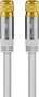 Satellite Antenna Cable (135 dB), 4x Shielded, 1 m, white - gold-plated, F plug > F plug 70598