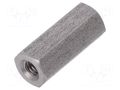 Screwed spacer sleeve; 12mm; Int.thread: M2,5; hexagonal DREMEC TFF-M2.5X12/DR142