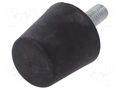 Vibroisolation foot; Ø: 38mm; Shore hardness: 40±5; 840N; 96N/mm ELESA+GANTER DVB6-38-35M10-28-4