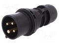Connector: AC supply 3-phase; plug; male; 16A; 400VAC; Midnight PCE 014-6X
