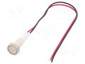 Indicator: LED; flat; white; 110VDC; 110VAC; Ø10mm; cables; 200mm NINIGI IND10P-110W-W