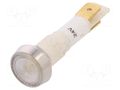Indicator: LED; flat; white; 24VDC; 24VAC; Ø10mm; connectors NINIGI IND10P-24W-C