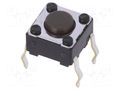 Microswitch TACT; SPST; Pos: 2; 0.05A/12VDC; THT; 1.6N; 6x6x3.5mm ALPS SKHHALA010