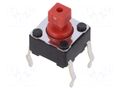 Microswitch TACT; SPST; Pos: 2; 0.05A/12VDC; THT; 2.6N; 6x6x3.5mm ALPS SKHHDGA010