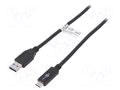 Cable; USB 3.1; USB A plug,USB C plug; 0.5m; black; 10Gbps GOOBAY USB.C-A/G2-0.5BK