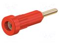 Connector: 2mm banana; socket; 10A; Overall len: 24.5mm; red; 60VDC STÄUBLI EB2-A-22