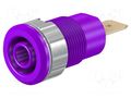 Connector: 4mm banana; socket; 32A; 1kV; Cutout: Ø12.2mm; violet STÄUBLI SLB4-F6.3-26