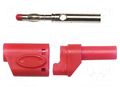 Connector: 4mm banana; plug; 45A; 600VAC; red; soldered MUELLER ELECTRIC BU-3110410-2