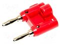 Connector: 4mm banana; stackable safety shunt; 15A; red; 40.13mm MUELLER ELECTRIC BU-PMDP-2