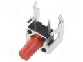 Microswitch TACT; SPST; Pos: 2; 0.05A/12VDC; THT; 2.6N; 6x6x3.5mm ALPS SKHHLSA010