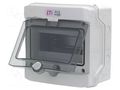 Enclosure: for modular components; IP65; light grey; No.of mod: 8 ETI POLAM ETI-ECH-8G