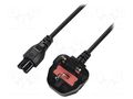 Cable; 3x0.75mm2; BS 1363 (G) plug,IEC C5 female; 1.8m; black LOGILINK CP120