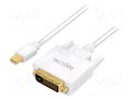 Cable; DVI-D (24+1) plug,mini DisplayPort plug; 1.8m; white LOGILINK CV0137