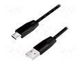 Cable; USB 2.0; USB A plug,USB B micro plug; 1m; black LOGILINK CU0158