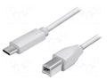 Cable; USB 2.0; USB B plug,USB C plug; 2m; grey LOGILINK CU0161