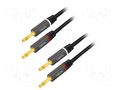 Cable; banana 4mm plug,both sides; 3m; Plating: gold-plated LOGILINK CA1210