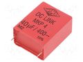 Capacitor: polypropylene; 40uF; 400V; ESR: 6mΩ; THT; ±10%; 8V/μs WIMA DCMKP4-40U/400