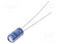Capacitor: electrolytic; THT; 470nF; 63VDC; Ø4x7mm; Pitch: 1.5mm SAMWHA SS1J474M04007BB