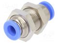 Push-in fitting; bulkhead,straight,inline splice; -0.95÷15bar PNEUMAT 149.006