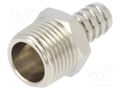 Threaded fitting; connector pipe; nickel plated brass; 12mm PNEUMAT 3040-12-1/2