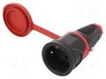 Connector: AC supply; female; socket; 2P+PE; 250VAC; 16A; for cable PCE 2521-SR