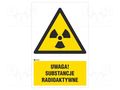 Safety sign; warning; self-adhesive folie; W: 200mm; H: 300mm ANRO IW/003/1/C1/F