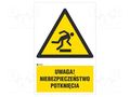 Safety sign; warning; self-adhesive folie; W: 200mm; H: 300mm ANRO IW/007/1/C1/F