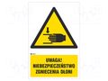 Safety sign; warning; self-adhesive folie; W: 200mm; H: 300mm ANRO IW/024/1/C1/F