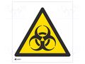 Safety sign; warning; self-adhesive folie; W: 200mm; H: 200mm ANRO IW/009/C/F