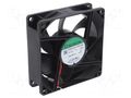 Fan: DC; axial; 12VDC; 80x80x25mm; 62.86m3/h; 30dBA; ball; 2900rpm SUNON EF80251B2-A99-A