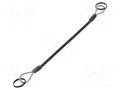 Retaining cable; with 2 key rings; Plating: PVC; stainless steel ELESA+GANTER GN111.2-150-14A-SW