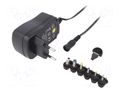 Power supply: switching; mains,universal,plug-in; 3VDC,; 1A; 12W ESPE ESPE-12UN-W2E