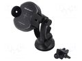 Car holder; black; for windscreen; USB A,USB C; 15W; Iin: 2A; 1.2m QOLTEC QOLTEC-51219
