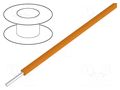 Wire; 30AWG; wire; OFC; FEP; orange; 250V; 50m; 1x30AWG BQ CABLE KYNAR-OR/50